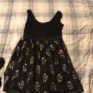 Black and gold dress
